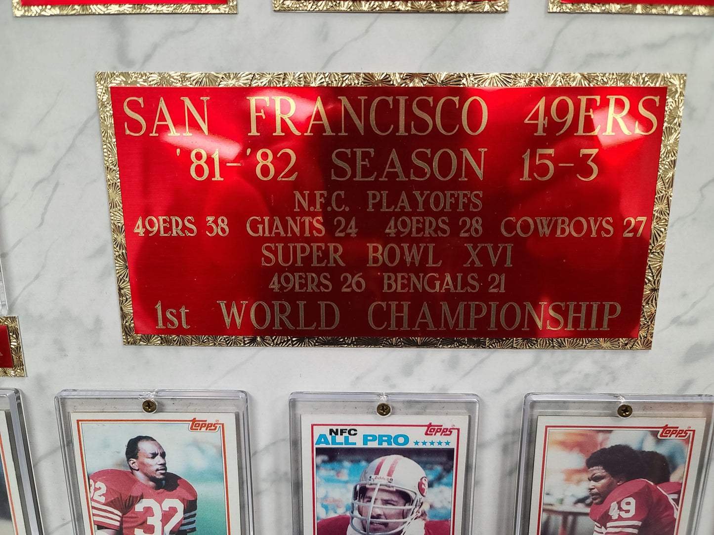 San Francisco 49ers 1981-82 Season 15-3 Card Plaque — A Legendary Run Captured!