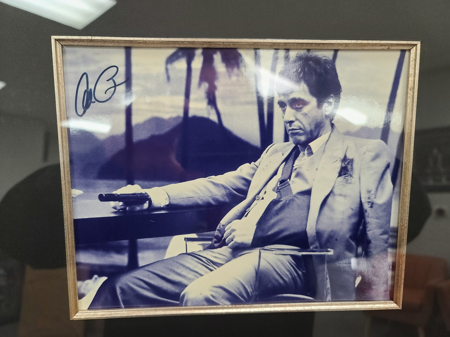 Framed Scarface Al Pacino and Michelle Pfeiffer dual signed photos