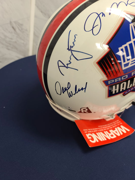 Signed Pro Football Hall of Fame Helmet – Canton, Ohio Legacy Piece - Joe Montana, Ronnie Lott, Dave Wilcox, and Howie Long