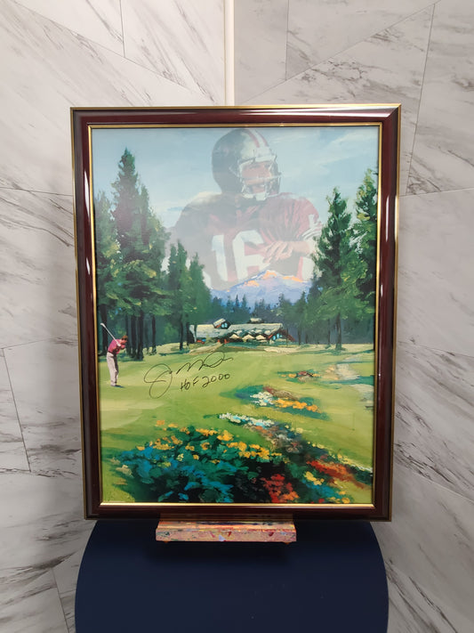 San Francisco 49ers Signed Joe Montana Painting by Armando Delgado Original (only 2 ever created)  — A Legendary Tribute