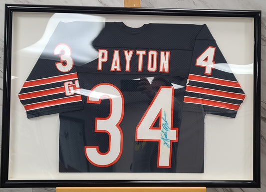 Signed Walter Payton #34 Framed Jersey – A Tribute to Sweetness and Strength
